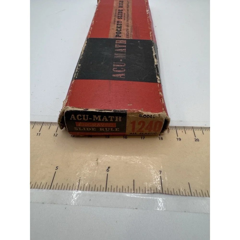 Original Vintage‎ POCKET Slide Rule: ACU-MATH 1240 In Box w/ Instructions 1970s